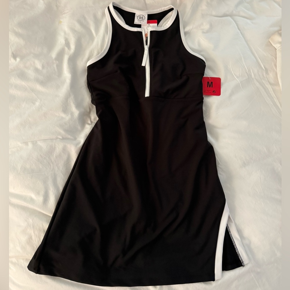 Black and White Sleeveless Dress